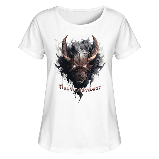 Deviliusdrawer Magic Redeyed Demon - Womens Roll-Up T-Shirt