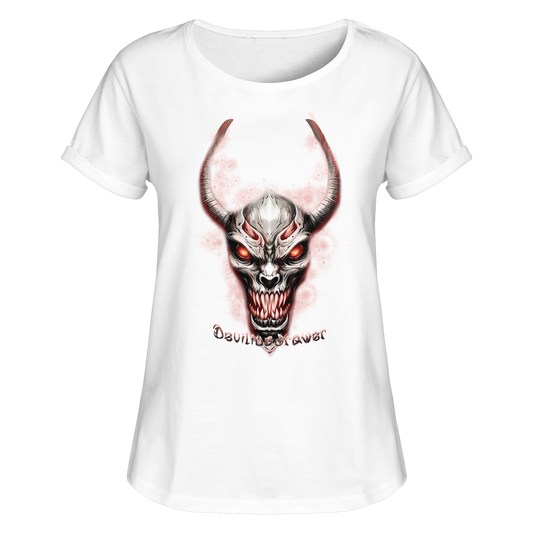 Deviliusdrawer Red Eyed Skeleton - Womens Roll-Up T-Shirt