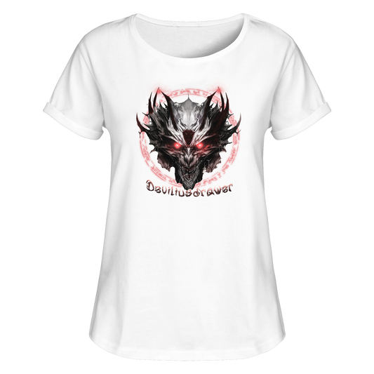 Deviliusdrawer Magic Glow Devil - Womens Roll-Up T-Shirt