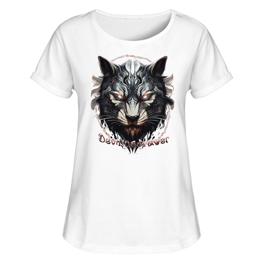 Deviliusdrawer Wolfcat - Womens Roll-Up T-Shirt