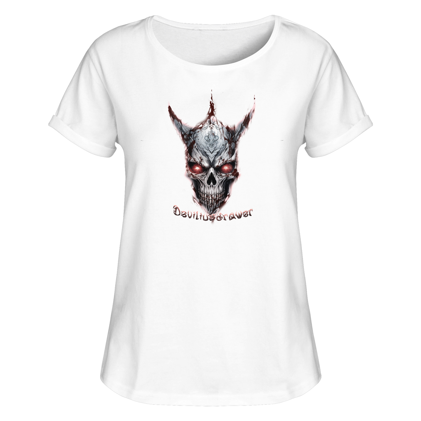 Deviliusdrawer Bloody Skeleton - Womens Roll-Up T-Shirt