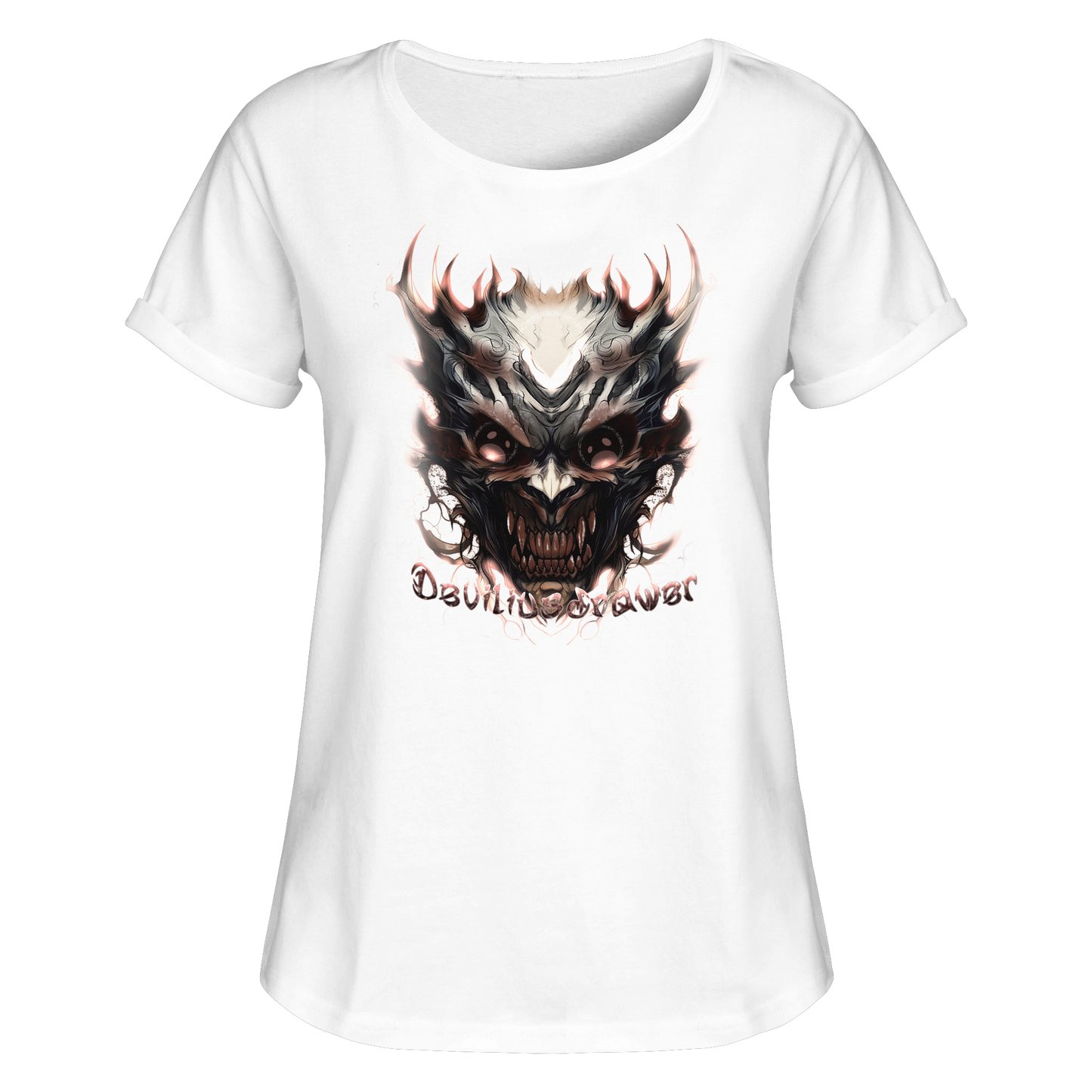 Deviliusdrawer Blood Demon - Womens Roll-Up T-Shirt