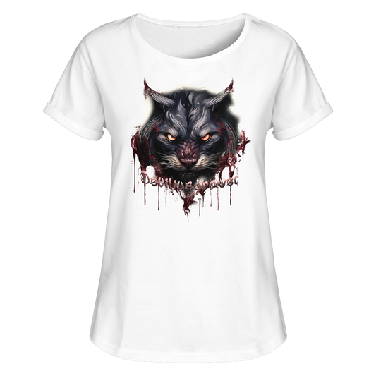 Deviliusdrawer Badass Cat - Womens Roll-Up T-Shirt