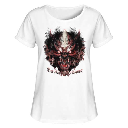 Deviliusdrawer Bloody Demon Vampire - Womens Roll-Up T-Shirt