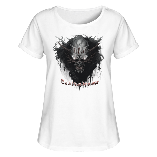 Deviliusdrawer Dark Smoke Demon - Womens Roll-Up T-Shirt