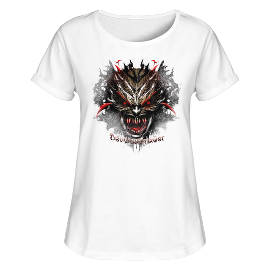 Deviliusdrawer Dark Redeyed Devil - Womens Roll-Up T-Shirt