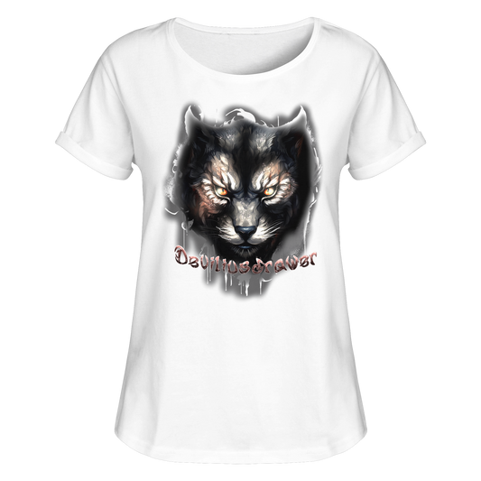 Deviliusdrawer Vampire Cat - Womens Roll-Up T-Shirt