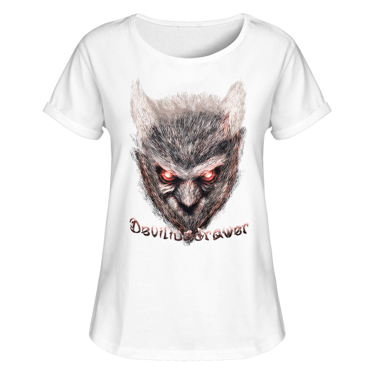 Deviliusdrawer Red Eyed Owl - Womens Roll-Up T-Shirt