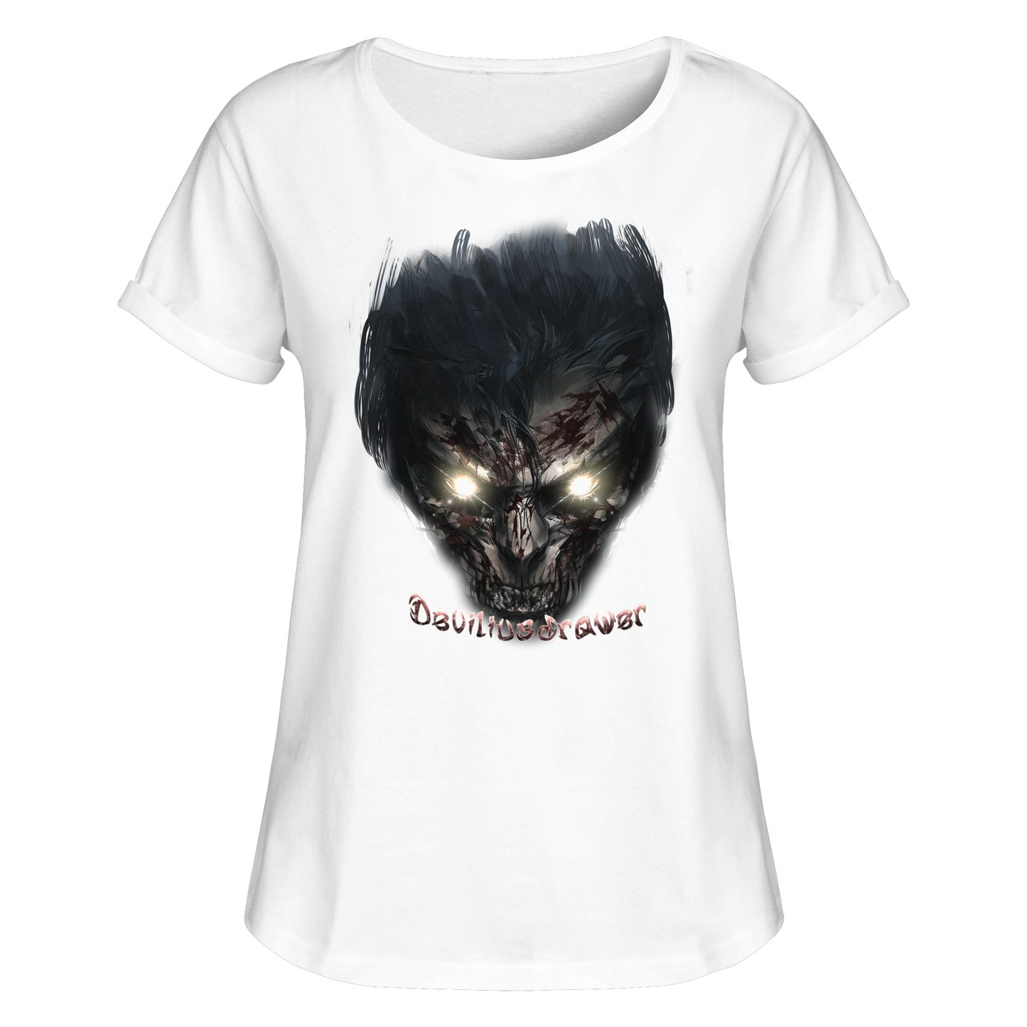 Deviliusdrawer Dark Zombie - Womens Roll-Up T-Shirt