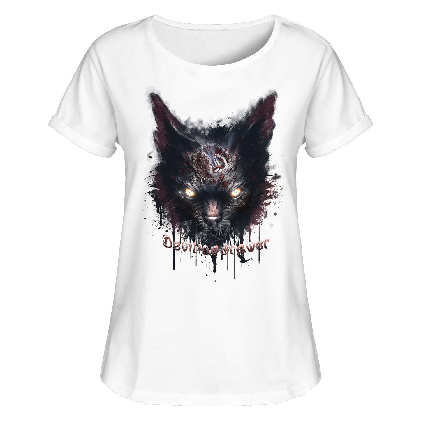 Deviliusdrawer Zombie Cat - Womens Roll-Up T-Shirt