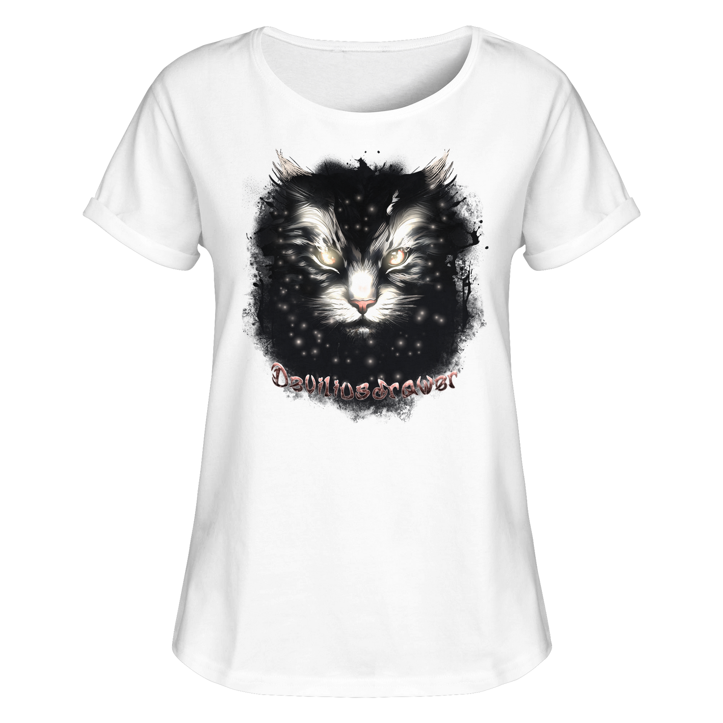 Deviliusdrawer Star Cat - Womens Roll-Up T-Shirt
