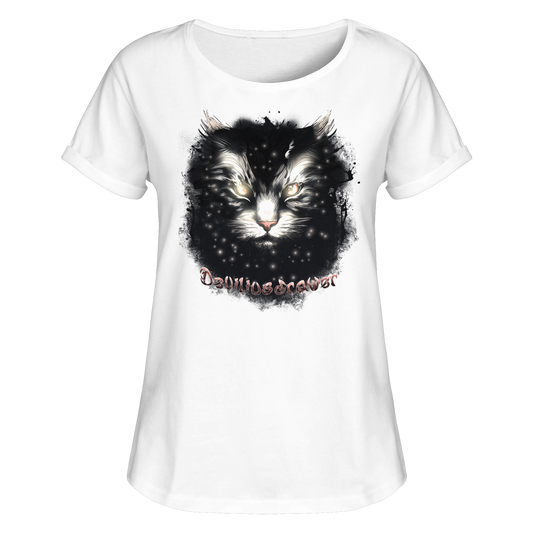 Deviliusdrawer Star Cat - Womens Roll-Up T-Shirt